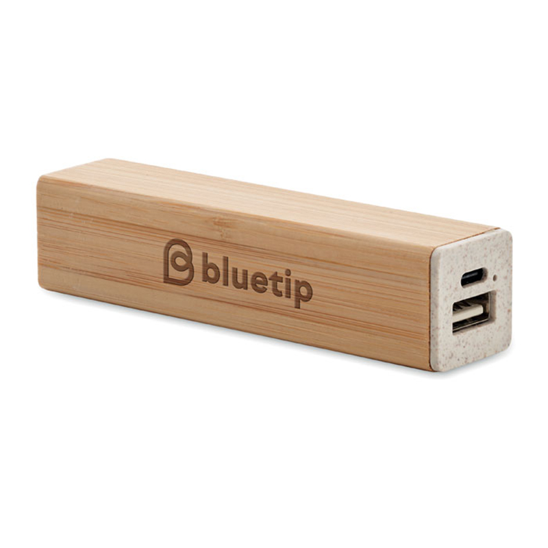 Powerbank with bamboo housing